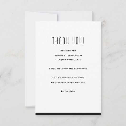 モダンタイポグラフィシンプルフォトGRADサンキューカード サンキューカード (裏面)