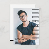 モダンタイポグラフィシンプルフォトGRADサンキューカード サンキューカード (正面/裏面)