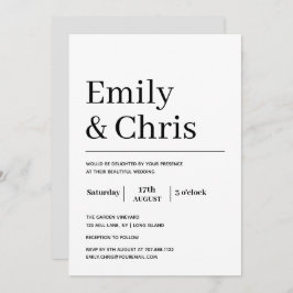 モダンタイポグラフィシンプルミニマ結婚リスト 招待状