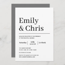 モダンタイポグラフィシンプルミニマ結婚リスト