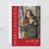 モダンタイポグラフィシンプルメリークリスマ写真 シーズンカード (正面)