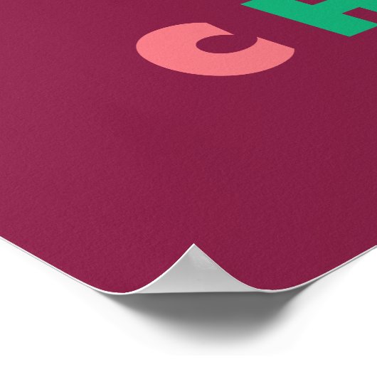 モダンタイポグラフィジョイ愛の平和ホープのクリスマス ポスター (角)