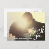 モダンタイポグラフィスの写真に結婚感謝 ポストカード (正面/裏面)