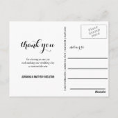 モダンタイポグラフィスの写真に結婚感謝 ポストカード (裏面)