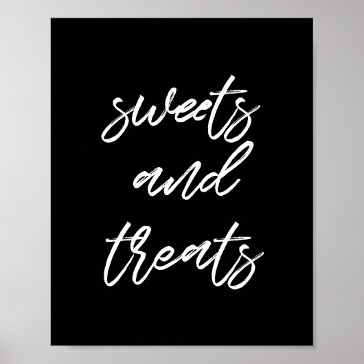 モダンタイポグラフィスウィート&結婚トリートのサイン ポスター (正面)