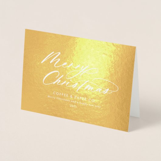 モダンタイポグラフィスエレガントクリプト企業の金ゴールド 箔カード (正面)