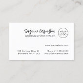 モダンタイポグラフィスクリプトのロゴの追加ミニマル 名刺 (裏面)