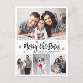 モダンタイポグラフィスクリプトコラージクリスマス ポストカード (正面)