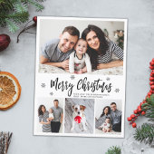 モダンタイポグラフィスクリプトコラージクリスマス ポストカード