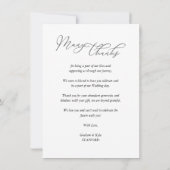 モダンタイポグラフィスクリプト写真の新婚 サンキューカード (裏面)