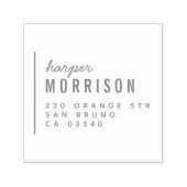 モダンタイポグラフィスクリプト名と差出人住所 セルフインキングスタンプ (デザイン)