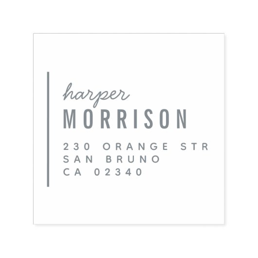 モダンタイポグラフィスクリプト名と差出人住所 セルフインキングスタンプ (デザイン)