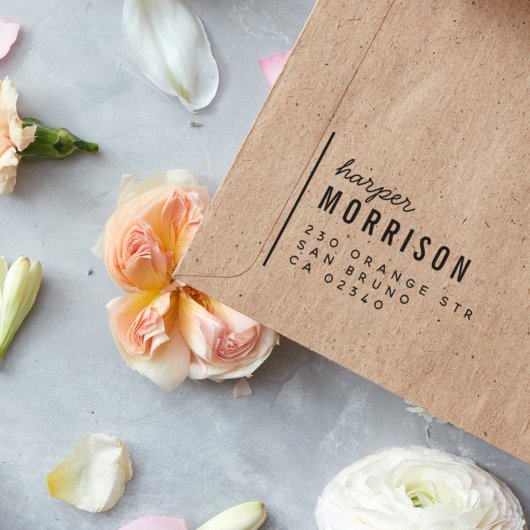 モダンタイポグラフィスクリプト名と差出人住所 セルフインキングスタンプ