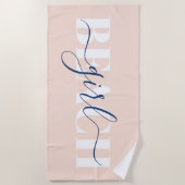 モダンタイポグラフィスクリプト引用文 ビーチタオル (正面)
