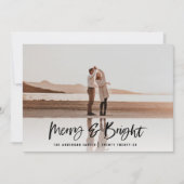 モダンタイポグラフィスクリプト青い写真クリスマス シーズンカード (正面)