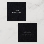 モダンタイポグラフィスクリプト黒 スクエア名刺 (正面/裏面)