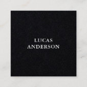 モダンタイポグラフィスクリプト黒 スクエア名刺 (正面)