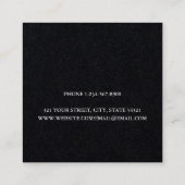 モダンタイポグラフィスクリプト黒 スクエア名刺 (裏面)