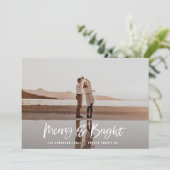 モダンタイポグラフィスクリプトbluephotoクリスマス シーズンカード (スタンド正面)