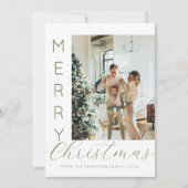モダンタイポグラフィスクリプトMerry Christmas Photo シーズンカード (正面)