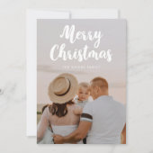 モダンタイポグラフィスタイリッシュメリークリスマスフォト シーズンカード (正面)