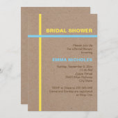 モダンタイポグラフィストライプ素朴ブライダルシャワー 招待状 (正面/裏面)