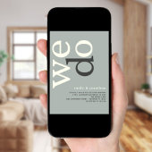 モダンタイポグラフィセージアイボリー結婚ズ 招待状