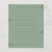 モダンタイポグラフィセージ緑の赤ちゃんシャワーエレガント (裏面)