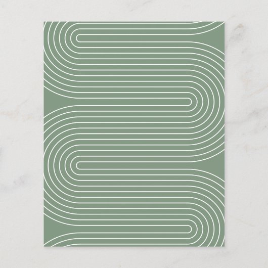 モダンタイポグラフィセージ緑の赤ちゃんシャワーエレガント (裏面)