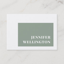 モダンタイポグラフィセージ緑フレームクリエイティブ 名刺