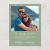 モダンタイポグラフィセージ緑ミニマル写真 ポストカード (正面)