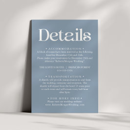 モダンタイポグラフィダスティブルー結婚ズ詳細 エンクロージャーカード