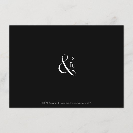 モダンタイポグラフィディナー及び踊り披露宴 エンクロージャーカード (裏面)