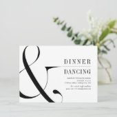 モダンタイポグラフィディナー及び踊り披露宴 エンクロージャーカード (スタンド正面)