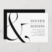 モダンタイポグラフィディナー及び踊り披露宴 エンクロージャーカード (正面/裏面)