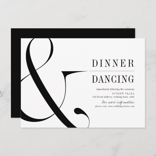 モダンタイポグラフィディナー及び踊り披露宴 エンクロージャーカード
