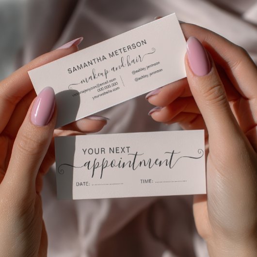 モダンタイポグラフィトレンディー赤面ピンクアポイントメント スキニー名刺