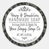 モダンタイポグラフィナイトカモフラージメンズソープ ラウンドシール (正面)