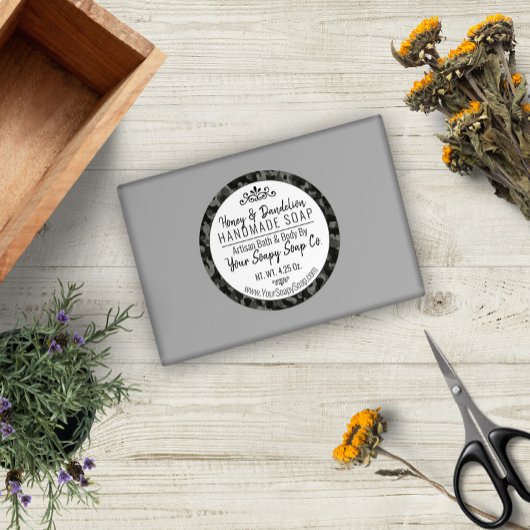 モダンタイポグラフィナイトカモフラージメンズソープ ラウンドシール