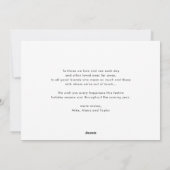 モダンタイポグラフィネイビーブルーフォトコラージュ新年 シーズンカード (裏面)