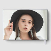 モダンタイポグラフィネイビー写真卒業 ゲストブック (裏面)