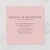 モダンタイポグラフィネイルアーティスト スクエア名刺 (裏面)