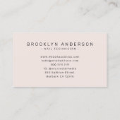 モダンタイポグラフィネイルアーティスト 名刺 (裏面)