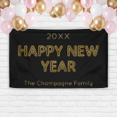 モダンタイポグラフィハッピーニューイヤー 横断幕