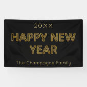 モダンタイポグラフィハッピーニューイヤー 横断幕 (横)
