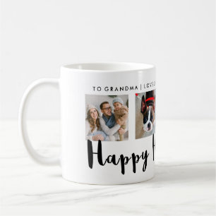 モダンタイポグラフィハッピーハヌカフォトグリッド コーヒーマグカップ