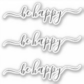 モダンタイポグラフィハッピーハ感動的イ シール (正面)