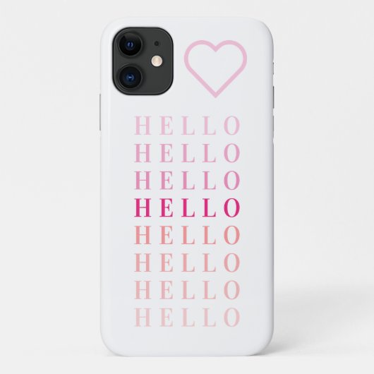 モダンタイポグラフィハローピンクコーラルモノグラムの Case-Mate iPhoneケース (裏面)