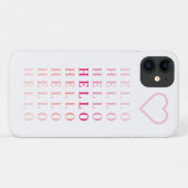 モダンタイポグラフィハローピンクコーラルモノグラムの Case-Mate iPhoneケース (裏面(横))