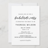 モダンタイポグラフィバチェロレッテ 招待状 (正面)